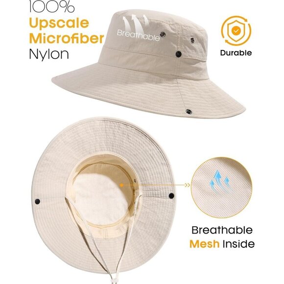 Sun Hat for Women Wide Brim Packable UPF 50+ Summer Beach Ponytail Cap main image 6